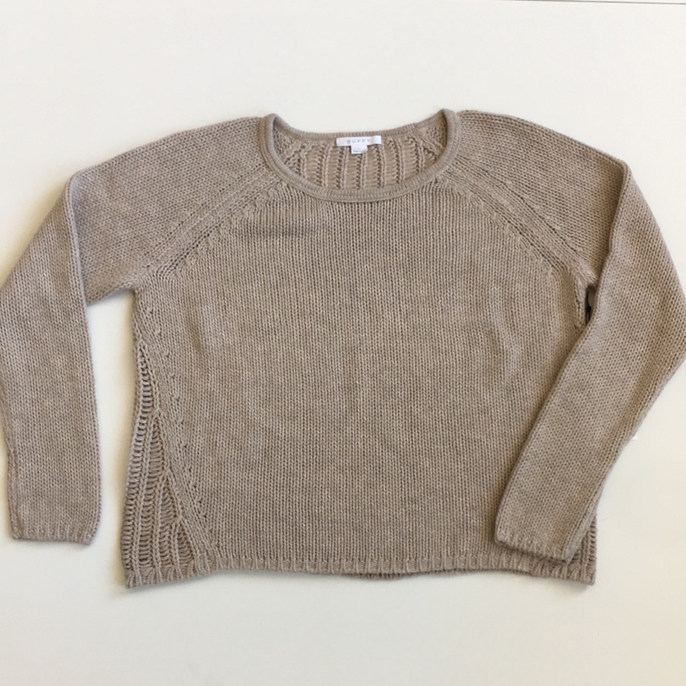 NWT Duffy Chunky Knit Open Weave Back Sweater